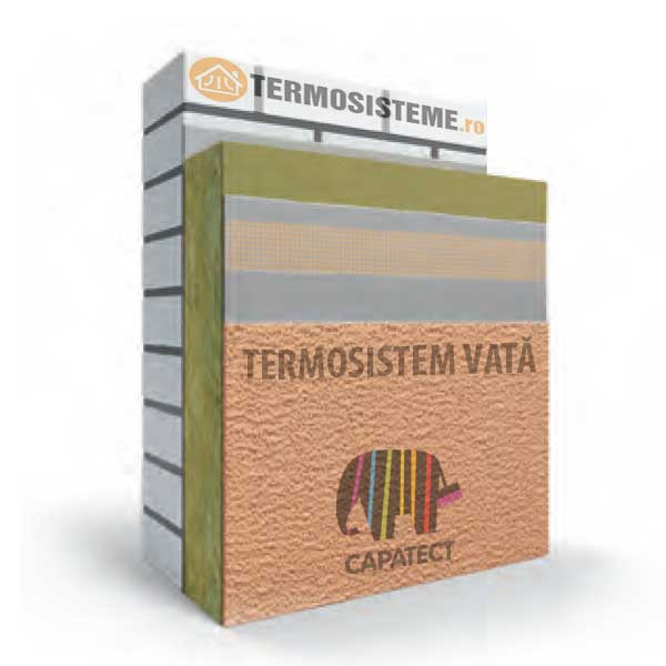 Termosistem vata bazaltica Caparol 10cm este un sitem de izolare termica a fatadei alcatuit din vata bazaltica fatada 30 kPa 100mm (MW 100) Fibran de 10cm.