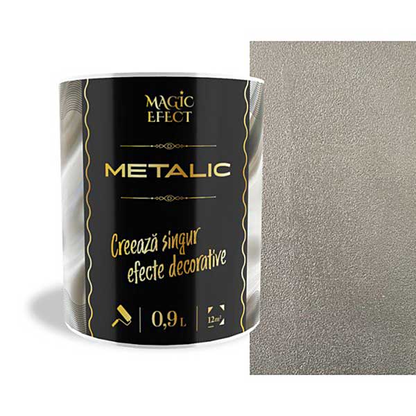 Vopsea cu efect metalic Magic Efect argintiu este în tonuri metalice si oferă un aspect elegant, luminos și introduce un lux atemporal pereților.